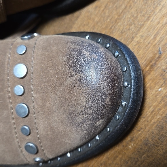 Sam Edelman Drea Studded Suede Tan Moto Boots Ladies 6.5 - Picture 10 of 10